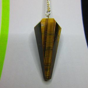 Tiger Eye Gemstone Dowsing Pendulum Meditation Tool